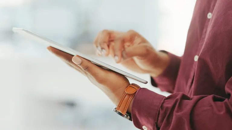 Woman with the tablet